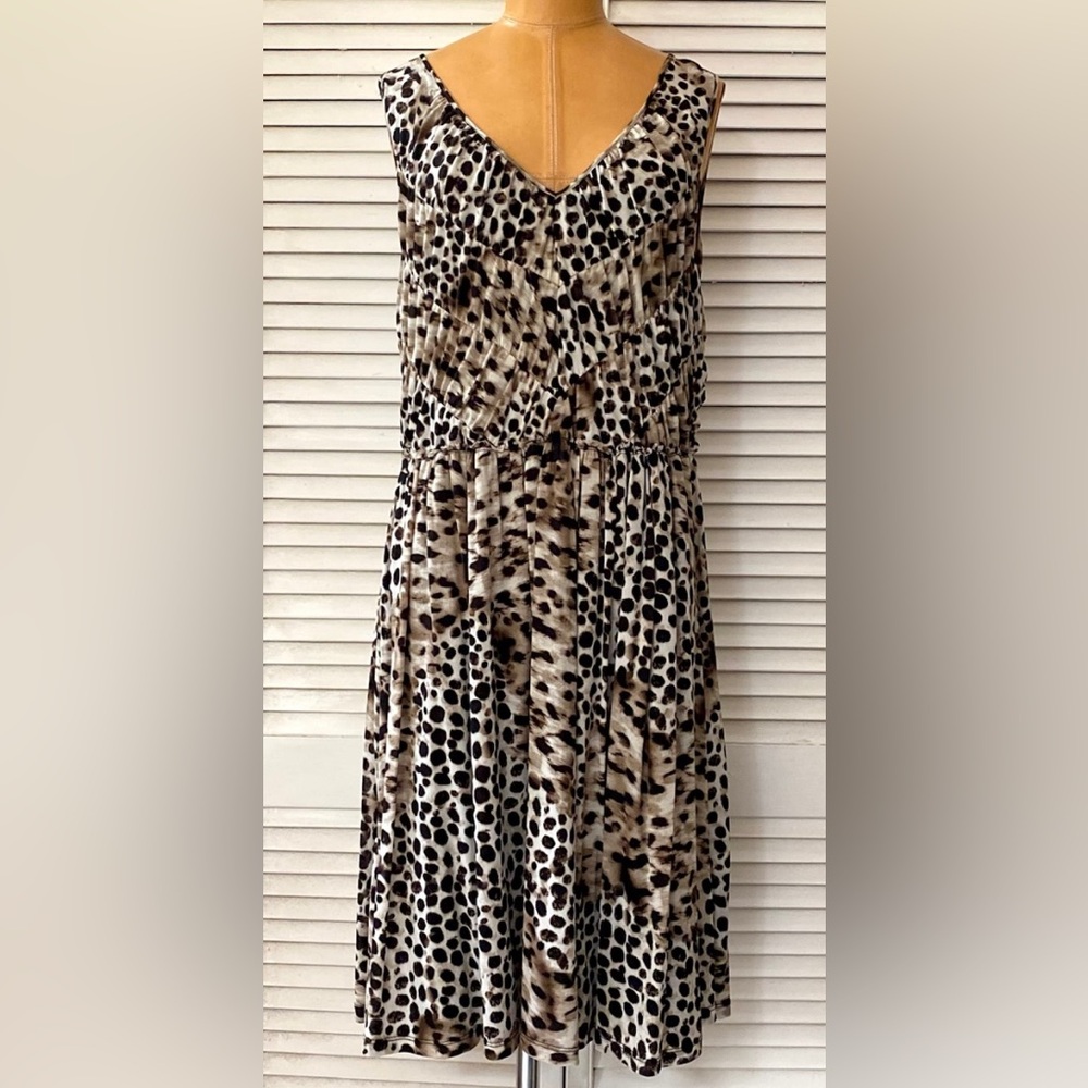 Style&Co. Dress Womens Size 2X Sleeveless Leopard Print V-neck Office Party